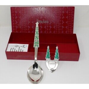 Neiman Marcus Reed & Barton Stainless Holiday Serving Spoon & Spoon Rest